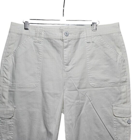 Gloria Vanderbilt Womens Cargo Capris Size 8 All-Around Slimming Effect White Co - Picture 2 of 6